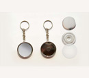 Double Sides Plating Keychain with Mirror & Button
