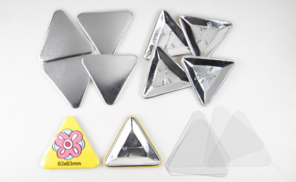 triangle 63x58mm pin button
