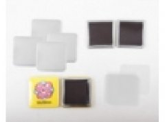 Square 58x58mm rubber magnet button